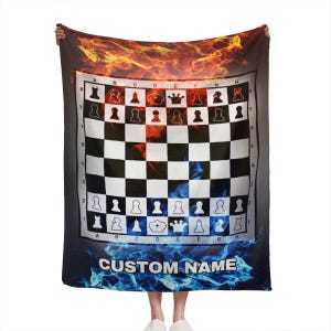 Chess Custom Name Blanket, Chess Throw Blanket, Chess Fleece Blanket, Chess Blanket, Chess Kid Blanket, Chess Gift