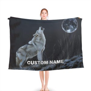 Wolf Benutzerdefinierte Name Decke, Wolf werfen Decke, Wolf Fleece Decke, Wolf gemütliche Decke, Wild Wolf Natur, Wolf Decke