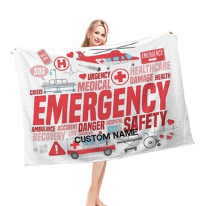 Paramedic Blanket Custom Name Blanket, Paramedic Throw Blanket, Paramedic Fleece Blanket, Thin White Line Gift, Paramedic Gift