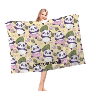 Panda Blanket Custom Name Blanket, Panda Throw Blanket, Panda Fleece Blanket, Panda Kids Blanket, Panda Adult Blanket, Panda Gift