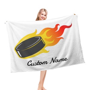 Ice hockey  Blanket Custom Name Blanket, Hockey Throw Blanket, Hockey Fleece Blanket, Ice hockey  Cozy Blanket, Hockey  Blanket