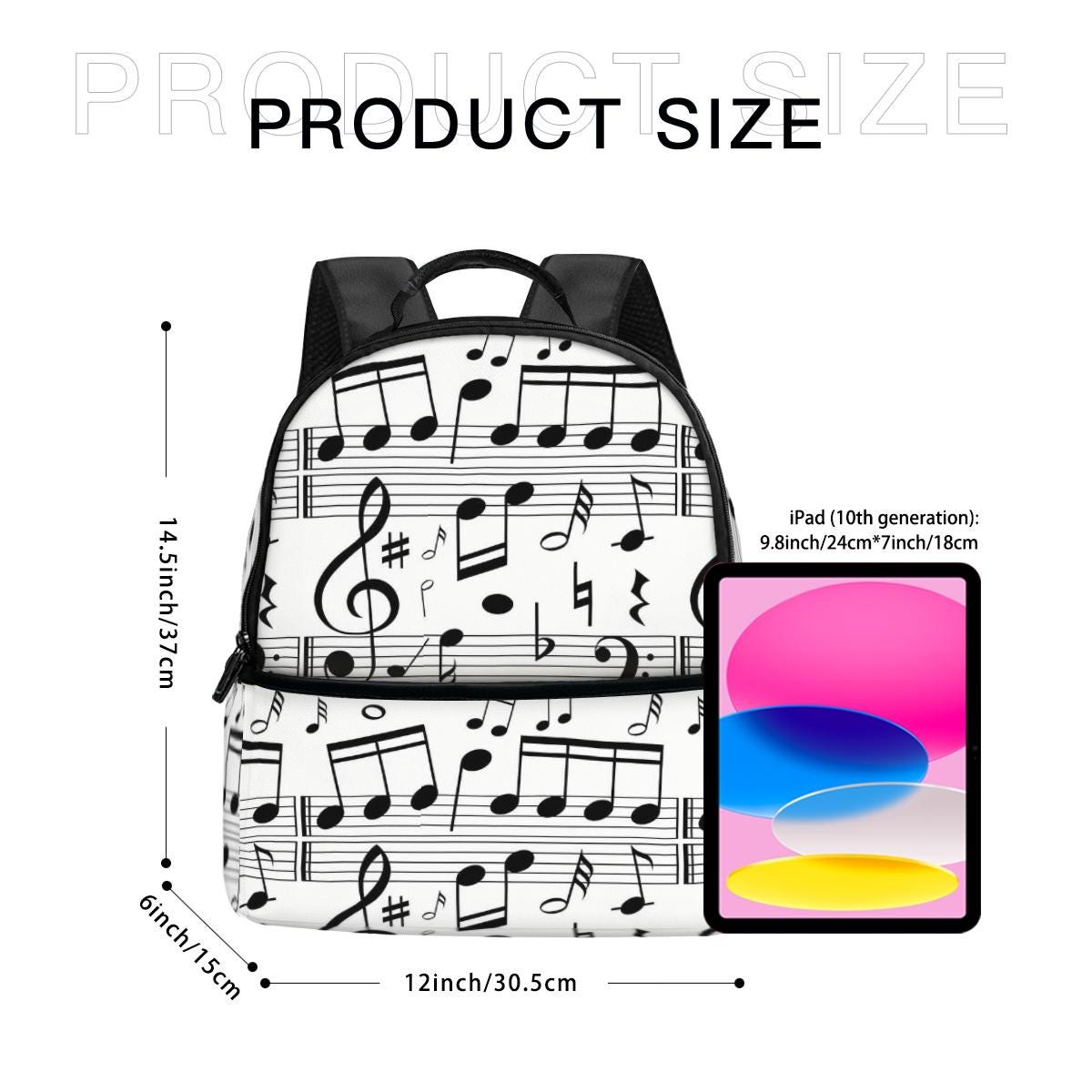 Music Pipe Backpack Music Notes Backpack for Kids and Adults, Laptop Backpack, Music ...