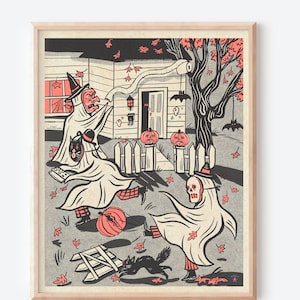 Mischief Night,Prank Night October 30th 8x10 Vintage Style Halloween Giclee Art Print