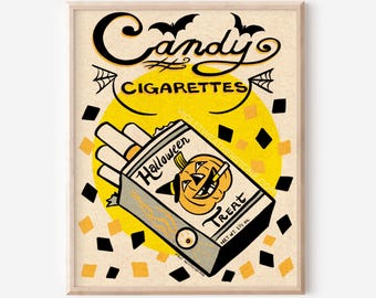 Halloween Treat 8x10 Fun Cartoon Vintage Style AdvertisementArt Print