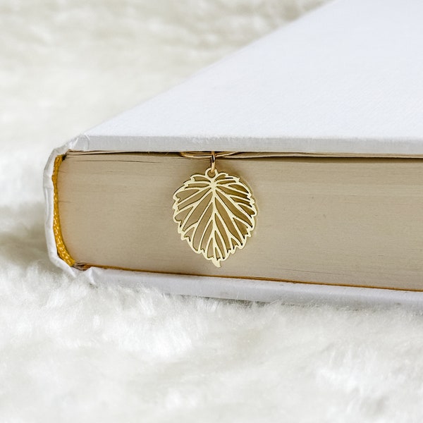 Gold Monstera Leaf Plant Bookmark Paperclip, Plants, Monstera Bookmark, Nature Charms, Bookmark Gift, Gift for Book Lovers