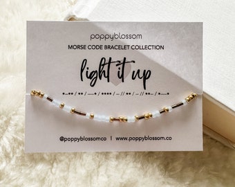 LIGHT IT UP Morse Code Bracelet / Free Shipping / Morse Code Jewelry / Bookish Jewelry / Bookish Bracelet / Friendship Bracelet