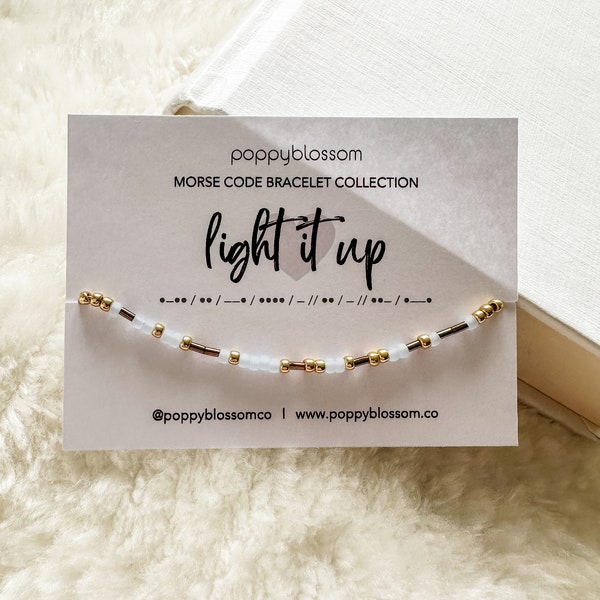 LIGHT IT UP Morse Code Bracelet / Free Shipping / Morse Code Jewelry / Bookish Jewelry / Bookish Bracelet / Friendship Bracelet