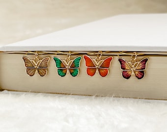 Butterfly Charm Bookmark Paperclip, Butterfly Charm, Gold, Bookmark Gift, Gift for Book Lovers, Charms Collection, Bookish Gift