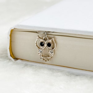 Owl Sparkly Silver Charm Bookmark Paperclip, Animal Charms, Gold, Bookmark Gift, Gift for Book Lovers, Charms Collection