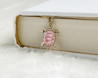 Turtle Color Shell Charm Bookmark Paperclip, Sea Turtle, Gold, Bookmark Gift, Gift for Book Lovers, Charms Collection