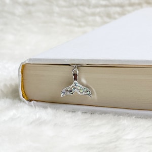 Glitzernden Silber Meerjungfrau Charm Lesezeichen Büroklammer, Meerjungfrau Lesezeichen, Lesezeichen Geschenk, Geschenk für Buchliebhaber, Charms Sammlung, Bücherwurm Geschenk