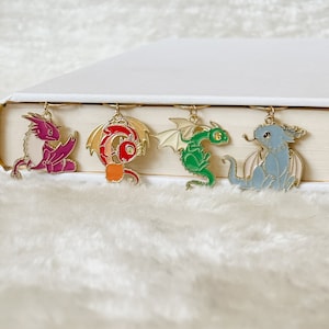 Dragon Charm Bookmark Clip, Dragons Bookmark, Fantasy Romance Bookmark, Cute Bookmark, Bookmark for Kids, Bookmark Gift, Dragon Charms