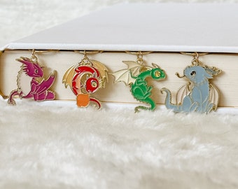 Drachen Charm Lesezeichen Clip, Drachen Lesezeichen, Fantasy Romantik Lesezeichen, süßes Lesezeichen, Lesezeichen für Kinder, Lesezeichen Geschenk, Drachen Charms