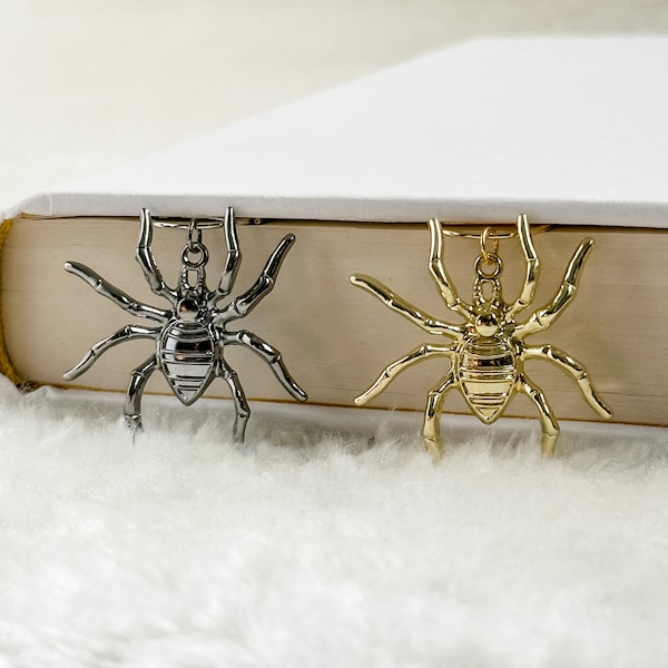 Giant Spider Charm Bookmark Paperclip, Griezelig Crawly, Goud, Bookmark Gift, Cadeau voor boekenliefhebbers, Charms Collection, Bookish Gift