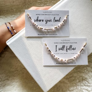 Where You Lead, I Will Follow / TWO Morse Code Bracelets / Best Friends Bracelets / Mother Daughter Bracelets / Friendship Bracelet