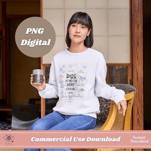 Dios es mas grande que Clipart arte cristiano pastel png file en español motivacional para camisetas decoración