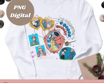 Howl's Moving Castle Clipart: Anime Couple Art (Digital Download PNG)
