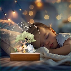 Personalized Night Light For Kids Custom, Birthday Gifts For Kids, Kids Bedroom Decorations, Funny Animal Night Lights For Children