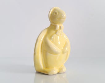 Vintage McCoy Yellow Turtle Planter: 1950's Bonnet Vase, Utensil Holder