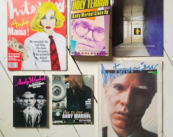 Andy Warhol 1990's Vintage Books And Magazines, Instant Collection, Fan Book Bundle