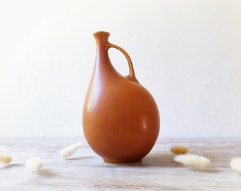 Gunnar Nylund Stoneware Vase, Nymölle Studio, Brown MCM Art Pottery, Danish Design