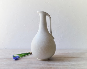Gunnar Nylund Rörstrand Stoneware Vase: Mimosa Eggshell Glaze, Swedish Pottery