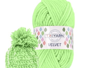 Hilo de terciopelo para crochet: hilo de chenilla, 100 g (132 yardas), hilo para amigurumi, hilo esponjoso, hilo de felpa, hilo para manta de bebé para crochet, tamaño 6