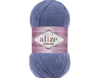 Alize Cotton Gold Yarn,55% Cotton 45 Acrylic Yarn Cotton Yarn 3.52 Oz - 100 gr 360 Yard 330 mt Amigurumi Crochet Yarn, Sport Cotton Yarn,
