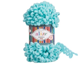 Alize Puffy Fine Yarn Baby Blanket Yarn 100gr 14,5m 100% Micropolyester Soft Yarn Baby Blanket, Hand Knitting, Super Chunky Bulky Worested