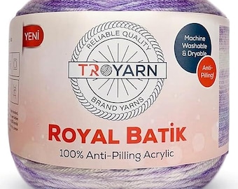 Hilo Royal Batik Ombre para crochet - Hilo suave para crochet y punto - Hilo Rainbow - Hilo de crochet 100% acrílico antibolitas 140 gr