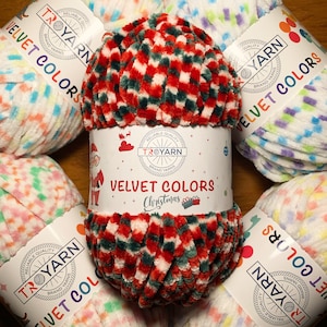 Troyarn Velvet Colors Chenille 100% Super Soft-Polyester Amigurumi Garn für Häkeln Stricken Super Große 100 gr 132 yds Baby Garn