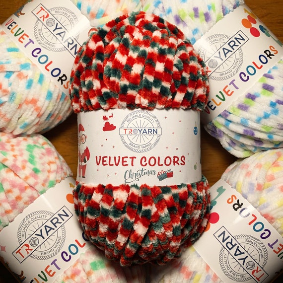 Troyarn Velvet Colors Chenille 100%Super Soft-Polyester Blanket Amigurumi Yarn for Crocheting Knitting Super Bulky 100 gr 132 yds  Baby Yarn