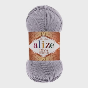 Alize Diva Stretch, Bikini Yarn, Elastic Yarn,Elastic Swimsuit Yarn,Summer Yarn, Swimwear Yarn, Lingerie Yarn, 100 Gram , 400 Meters