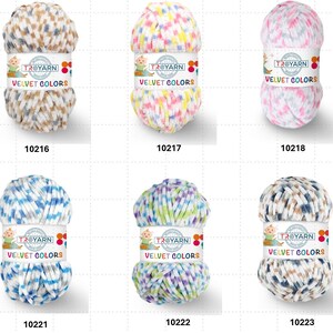 Włóczka Troyarn Velvet Colors Chenille 100% supermiękki poliester na kocyki amigurumi do szydełkowania i robienia na drutach, supergruba, 100 g, 132 jardy, włóczka dla dzieci zdjęcie 3