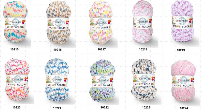 Włóczka Troyarn Velvet Colors Chenille 100% supermiękki poliester na kocyki amigurumi do szydełkowania i robienia na drutach, supergruba, 100 g, 132 jardy, włóczka dla dzieci zdjęcie 3