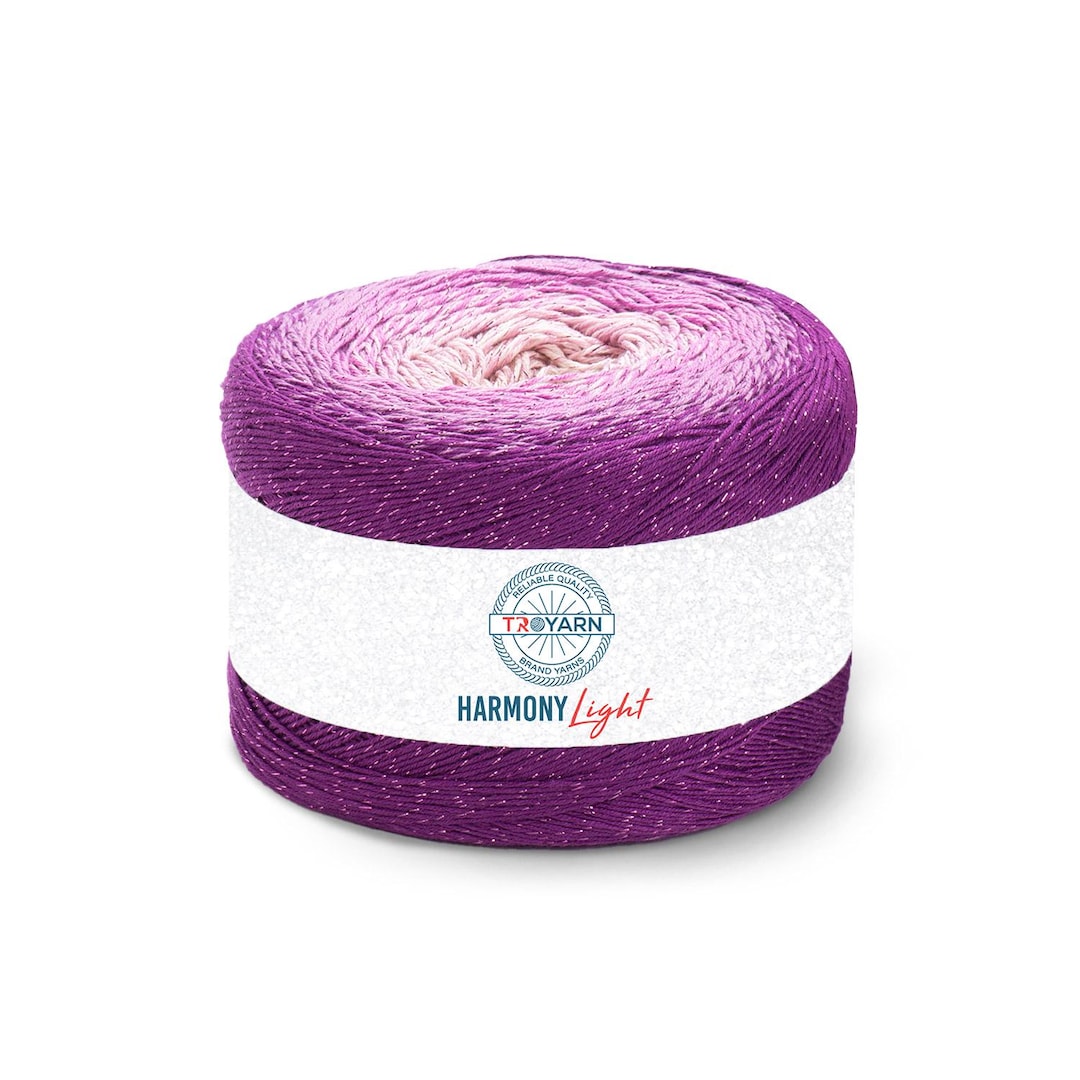 Troyarn Harmony Sport Weight Yarn - 55% Cotton 45% Acrylic Rainbow Multicolor 1094 Yards