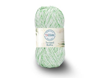 Troyarn Twisted Raffia Yarn for Crafting and Design, Soft Beach Bag,Hat, Hand Knitting Handbags 100% Polyester 3.52 Oz(100g),109 Yd (100m)