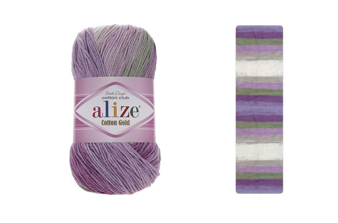 Alize Cotton Gold Batik Yarn, 100 Gr, 330 M, Multicolor Yarn, Yarn ...