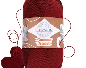 Hilo Troyarn Summer Stretch, efecto sedoso, tejido a mano a crochet, 100 % microfibra elástica acrílica, ideal para bikini, mayokini, pareo, blusa corta, ropa.