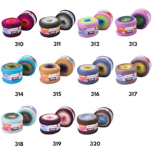 May include: Assortment of 10 skeins of yarn art ombre yarn in various color combinations. Each skein is labeled "Yarn Art Flowers".