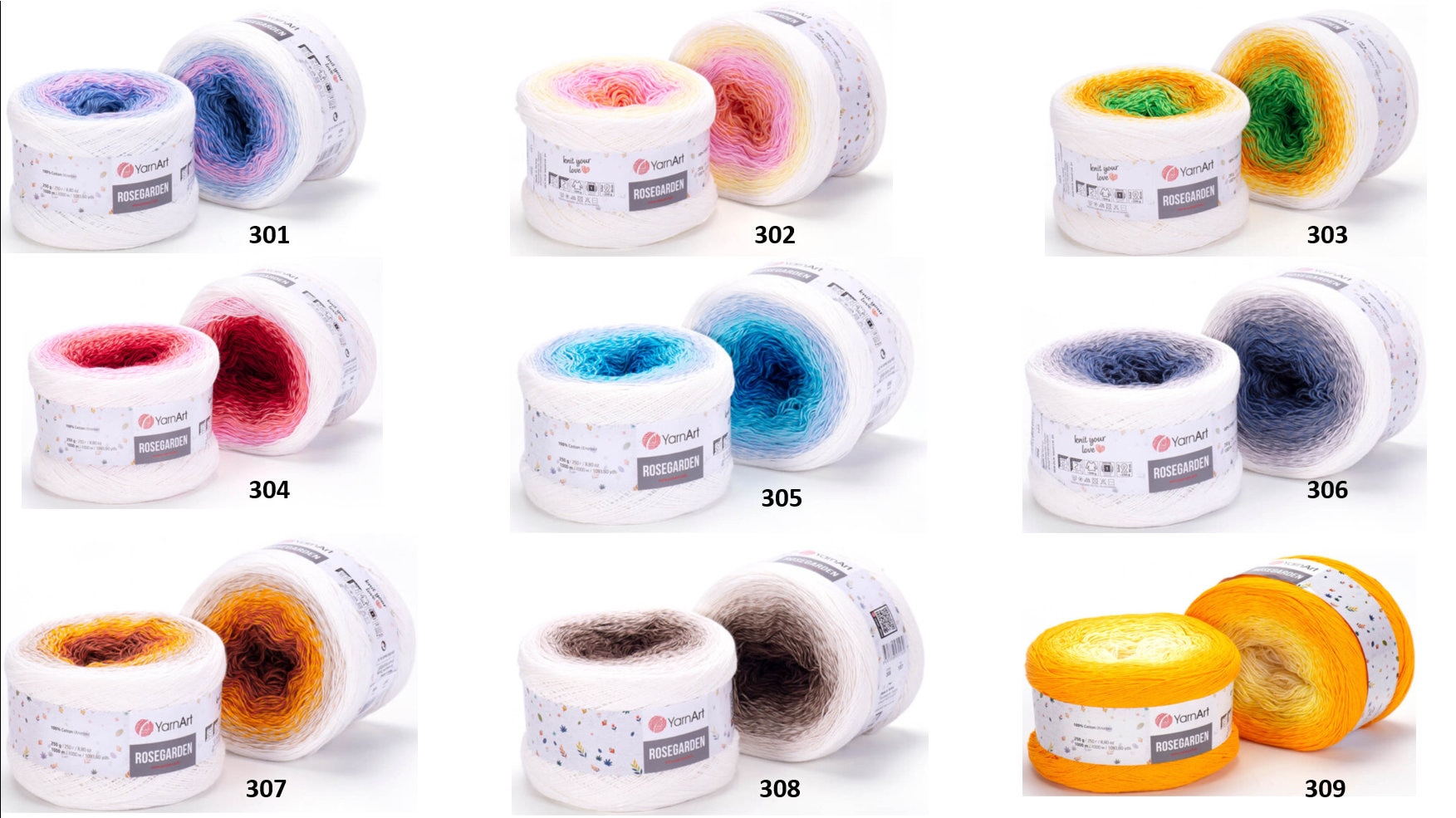 YarnArt Rosegarden – 100% Katoen Ombre Cake Garen | NL