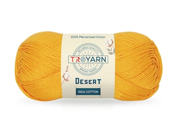 Troyarn Desert Giza Cotton, %100 Mercerized Giza Cotton Yarn Super Fine Worsted Weight 1 Soft Knitting and Crochet Yarn 1.76 oz 137 Yds
