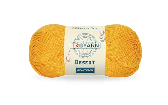 Troyarn Desert Giza Cotton, %100 Mercerized Giza Cotton Yarn Super Fine Worsted Weight 1 Soft Knitting and Crochet Yarn 1.76 oz 137 Yds