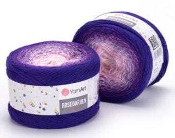 YarnArt  Rosegarden 100% Cotton 250gr 8.80 oz 1094yds Multicolor Cotton Yarn Rainbow Crochet Yarn Spring Summer