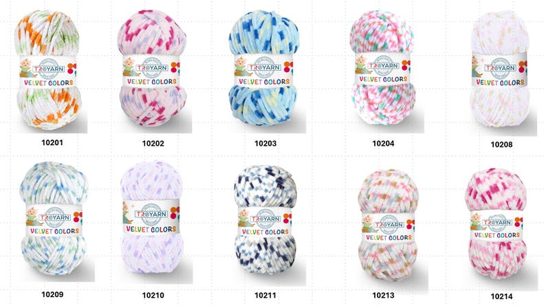 Włóczka Troyarn Velvet Colors Chenille 100% supermiękki poliester na kocyki amigurumi do szydełkowania i robienia na drutach, supergruba, 100 g, 132 jardy, włóczka dla dzieci zdjęcie 2