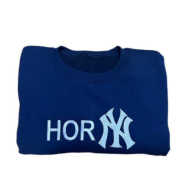 Custom embroidered horny New York crew neck sweatshirt