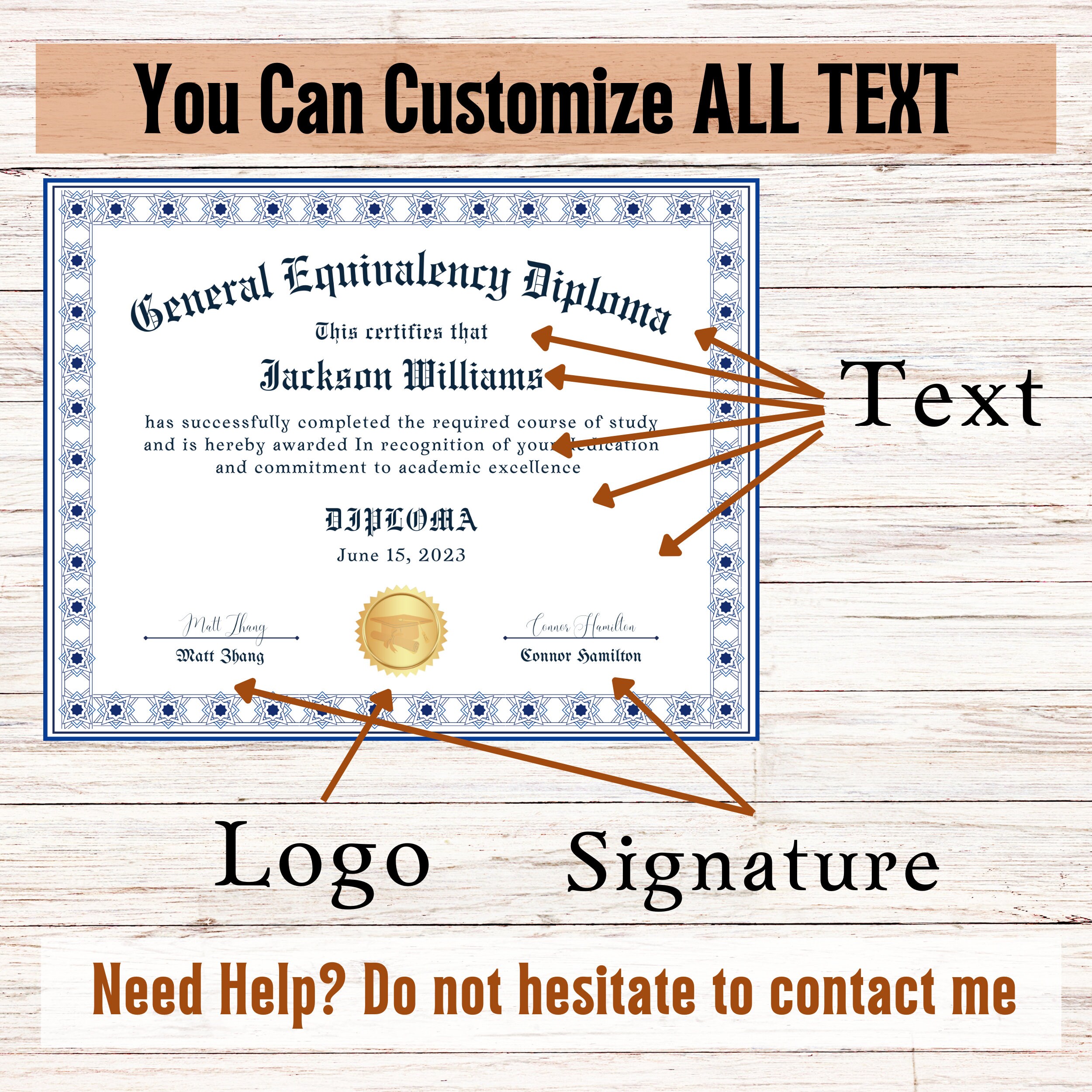 Fake Diploma Certificate Template, High School Diploma Templates