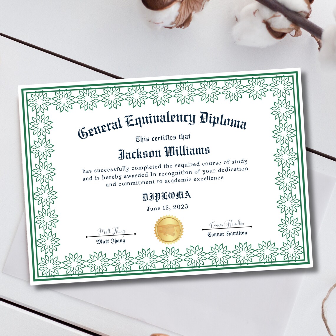 EDITABLE GED Certificate Template, High School Diploma Templates EDITABLE GED Certificate Template, High School Diploma Templates
