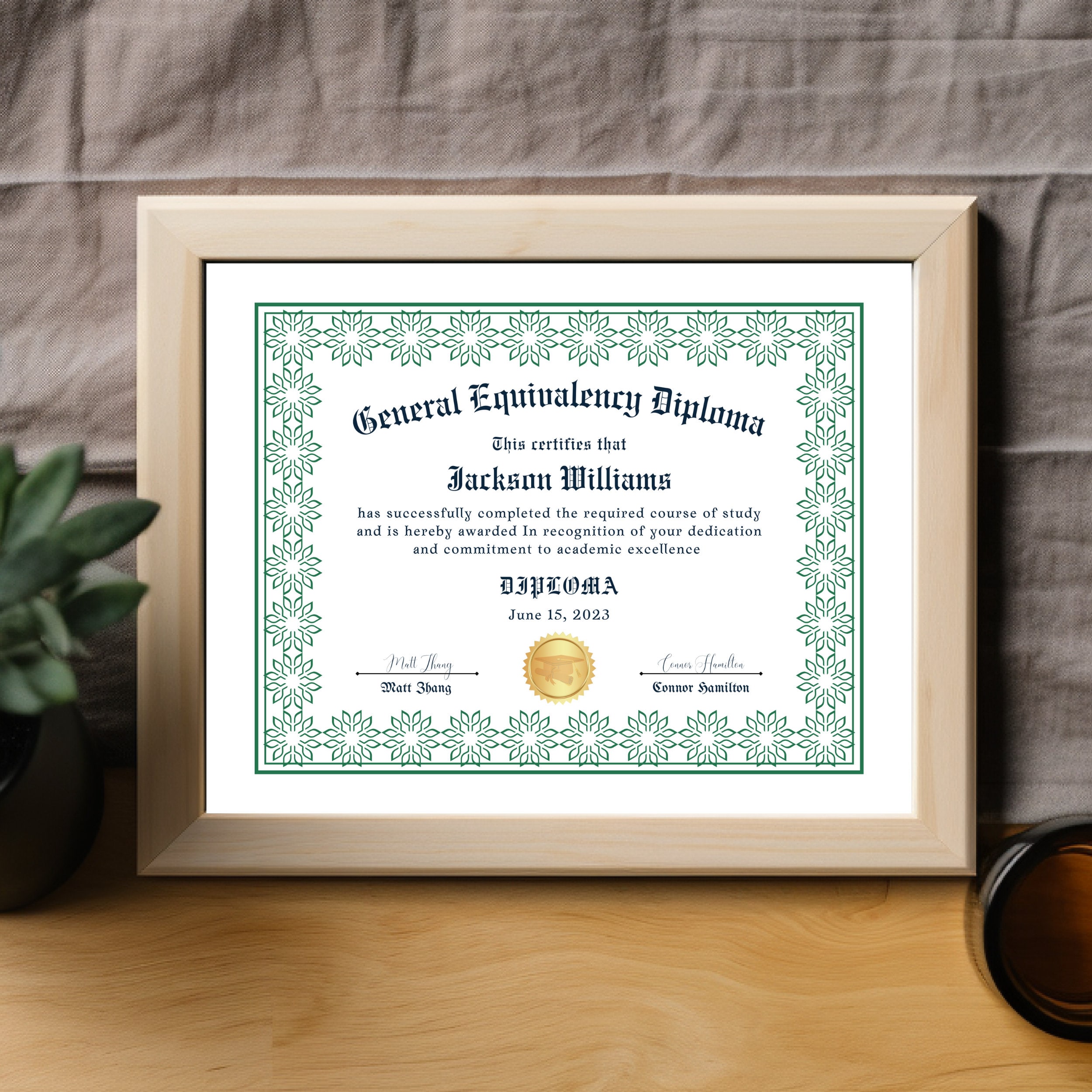 EDITABLE GED Certificate Template, High School Diploma Templates