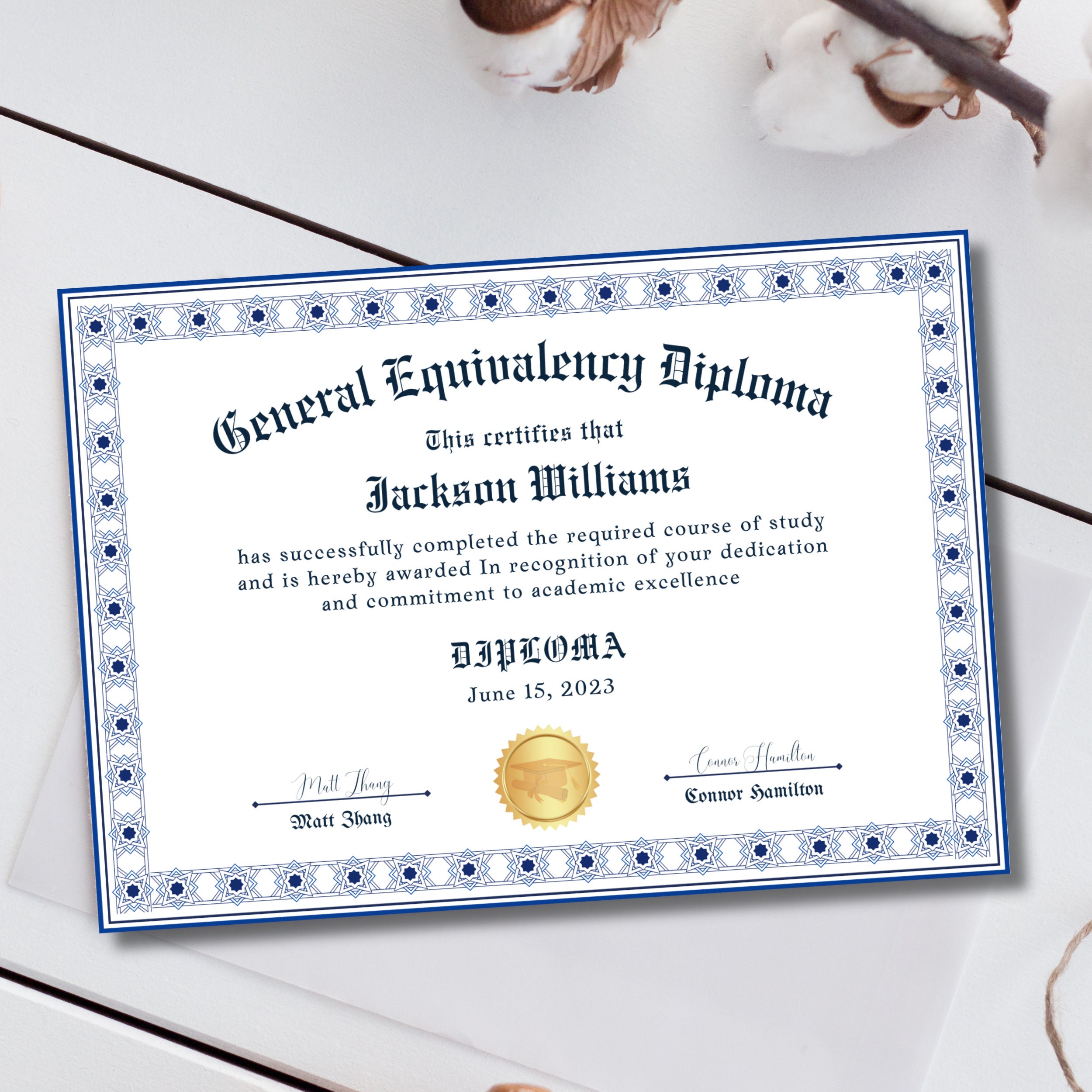 Fake Diploma Certificate Template, High School Diploma Templates